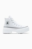 Converse tenisi Chuck Taylor All Star Lugged Heel femei, culoarea alb, A10364C