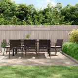 VidaXL Set mobilier de grădină cu perne, 9 piese, poliratan și oțel
