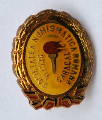 Societatea Numismatica Romana - sectia CARACAL - insigna Rara foto