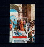 Ajman 1972 - Fresce de Raphael, arta, colita dantelata neuzata