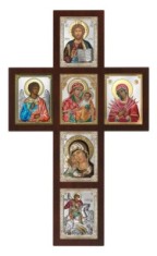 Crucifix Jerusalem 52 x 31 cm argintat color