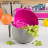 Bol cu strecuratoare detasabila, 23cm, roz, gri, Kassel