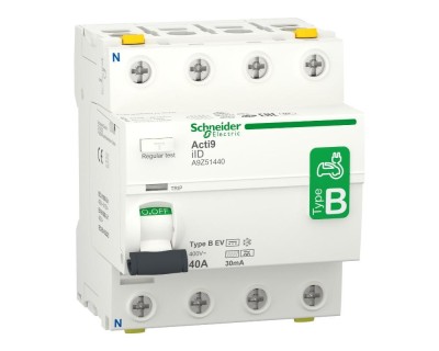 Diferential RCCB 40A 3P+N 30mA 10kA B-EV Acti9 Schneider A9Z51440 foto