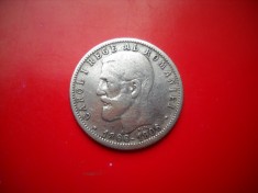 HOPCT ROMANIA 1 LEU 1906 [ 3 ] -CAROL I - ARGINT-JUBILIARA