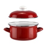Cratita emailata bordo cu capac, 20 cm, 3 litri, pentru toate plitele