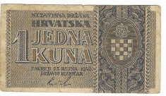 Bancnota 1 kuna 1942 - Croatia foto