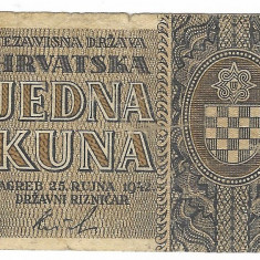 Bancnota 1 kuna 1942 - Croatia