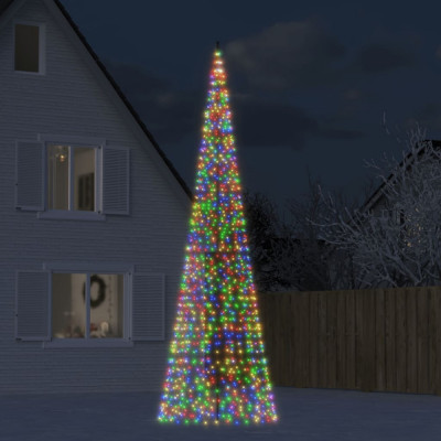 vidaXL Iluminat brad de Crăciun pe st&amp;acirc;lp 1534 LED-uri colorate, 500 cm foto