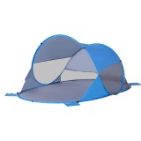 Outsunny Cort de plajă cort de plajă pliabil pop-up automat cu protecție UV fereastră &icirc;n spate covoraș mare albastru cer | Aosom Romania