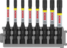 Bosch Set mixt 8 biti impact Torx 55mm, suport standard T15, T20, T25, T30, T40 ProAdvanced PowerfulTools