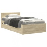 Cumpara ieftin Cadru de pat cu tablie stejar sonoma 90x190 cm lemn prelucrat