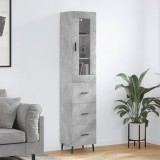 Cumpara ieftin Dulap &icirc;nalt, gri beton, 34,5x34x180 cm, lemn prelucrat