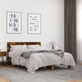 VidaXL Cadru de pat, stejar fumuriu 120x200 cm lemn prelucrat și metal 3280199