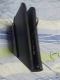 Husa piele neagra cu tastatura,Keyboard pentru tabletă,23/14 cm,arata f.b