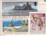 Insula Man &amp; Jersey &ndash; Lot 3 timbre tematice (Crăciun, Turism și Peisaje) -A116