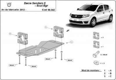 Scut metalic pentru EGR Dacia Sandero II Stop&amp;amp;amp;Go 2013-2020 foto