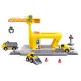 Set de joaca constructie cai feroviare cu macara Hape 14 piese