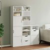 VidaXL Dulapuri laterale 5 buc ODDA alb 40x24x79 cm lemn masiv de pin