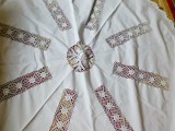 Fata de masa vintage,foarte mare, rotunda, dantele , superba