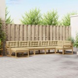 vidaXL Set de canapele de exterior cu pernă 7 pcs Alb și Bej 3386752