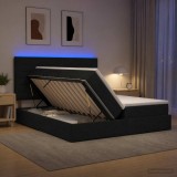 Cumpara ieftin Pat cu LED si saltea Negru 180 x 200 cm Tesatura