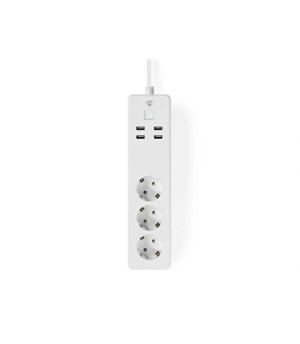 Prelungitor Smart WiFi 3 prize schuko 4x USB 1.8m 3680W 16A Nedis