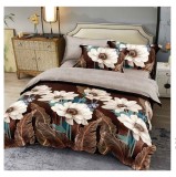 Cumpara ieftin Lenjerie pat dublu,bumbac finet,6 piese,cearceaf cu elastic 180x200cm, cearceaf pilota 200x230cm, 2 fete de perna 50x70, 2 fete de perna 70x70-A1121