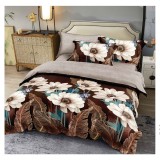 Lenjerie pat dublu,bumbac finet,6 piese,cearceaf cu elastic 180x200cm, cearceaf pilota 200x230cm, 2 fete de perna 50x70, 2 fete de perna 70x70-A1121