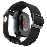 Husa pentru apple watch 4 / 5 / 6 / se / se 2 / 7 / 8 / 9, 44 / 45mm si curea, spigen lite fit pro, matte black