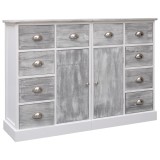 Dulap cu 10 sertare, gri, 113x30x79 cm, lemn