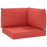 Perne pentru canapea din paleti, 3 buc., rosu, material textil