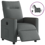 vidaXL Fotoliu rabatabil electric, gri &icirc;nchis, material textil