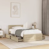 VidaXL Cadru de pat cu tăblie stejar sonoma 75x190 cm lemn prelucrat