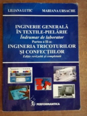 Inginerie generala in textile-pielarie. Indrumar de laborator (part. II) - Liliana Lutic, Mariana Ursache foto