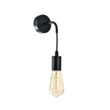 Aplică Industrială Klausen Rope AP1 Metal Negru 24x14x8 cm, Lampă Perete Minimalistă E27 pentru Iluminat Interior Modern, Design Urban de Calitate