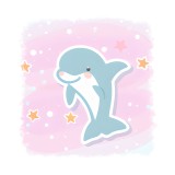 Cumpara ieftin Sticker decorativ, Delfin, Roz, 55 cm, 9095ST, Oem