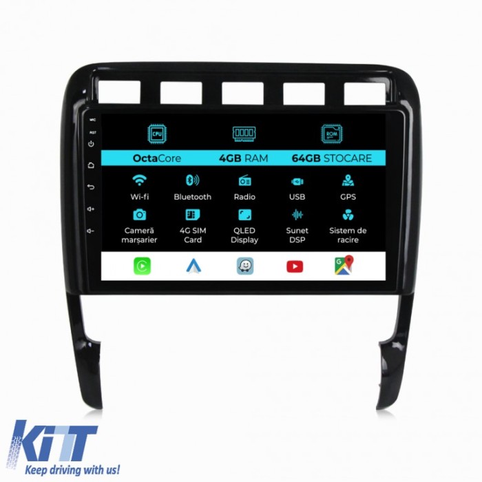 Navigatie Dedicata Porsche Cayenne (2002-2010), 9Inch, 4Gb Ram, 64Gb Stocare, Carplay Performance AutoTuning