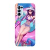 Husa compatibila cu Oppo A76, Viceversa, model Caitlyn PoolParty, Silicon, TPU, Transparent, Carcasa