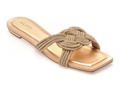 Papuci ALDO aurii, KARLINA 711, din piele ecologica