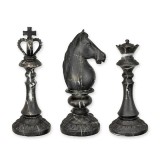 Set trei piese sah negre din rasini JA-54M, Animale