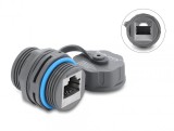 Cupla de retea RJ45 STP Cat.6A cu capac protectie waterproof Gri, Delock 87157