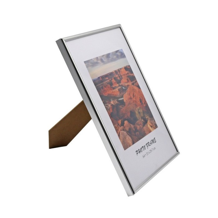 Rama foto a4 suport de birou design elegant aluminiu auriu si argintiu culoare argintiu