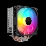 Cooler Procesor Serioux CC92ARGB, dimensiuni 90x90x25mm, viteza ventilator 800-1600 200RPM, TDP: 140W, durata de viata 30 000 ore, ARGB PWM fan, supor