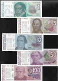 Set Argentina 1 + 5 + 10 + 50 + 100 + 500 + 1000 + 5000 + 10000 australes