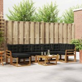 vidaXL Set de canapele de exterior cu pernă 8 pcs Natural și Negru 3368907