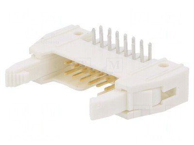 Soclu IDC 14 pini cu ejector 2,54mm THT unghi foto