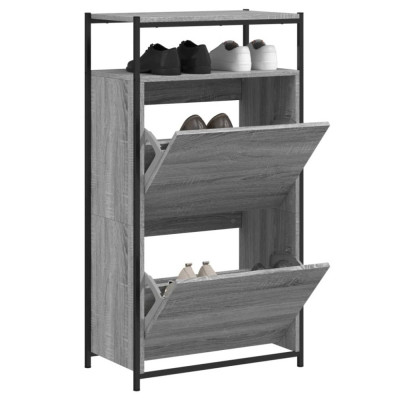 Pantofar, gri sonoma, 60x34x112 cm, lemn prelucrat foto