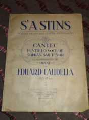 S&amp;#039;A STINS cantec pentru o voce de sopran sau tenor ~ Partitura ~ foto