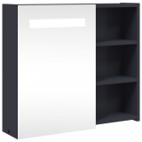 Cumpara ieftin Dulap cu oglinda de baie cu lumina LED, gri, 60x13x52 cm