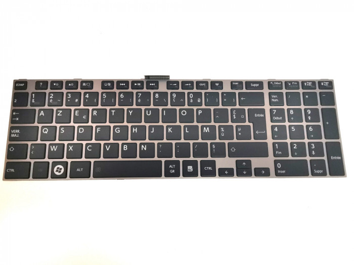 Tastatura Laptop, Toshiba, MP-11B93US-528W, rama argintie